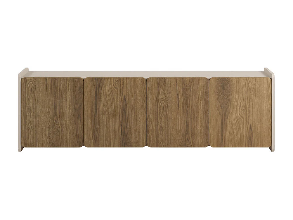 Enara - Meuble TV 4 portes en bois L180cm - Bois foncé