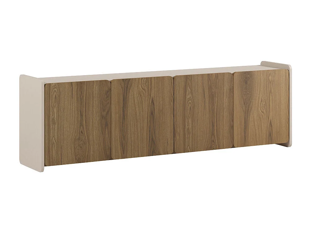 Enara - Meuble TV 4 portes en bois L180cm - Bois foncé