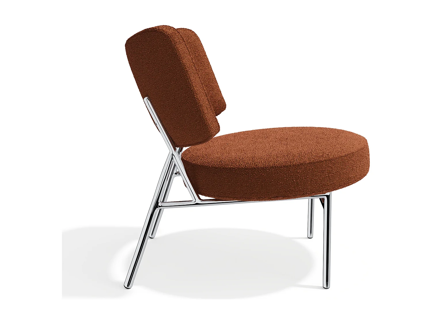 Lot de 2 fauteuils tissu bouclette terracotta IGGY