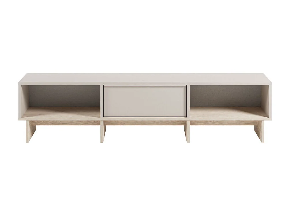 Harriet - Meuble TV 1 porte en bois et métal L170cm - Beige