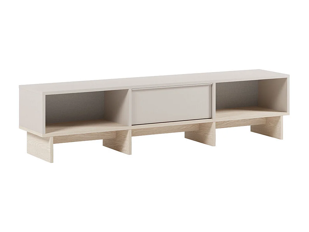 Harriet - Meuble TV 1 porte en bois et métal L170cm - Beige