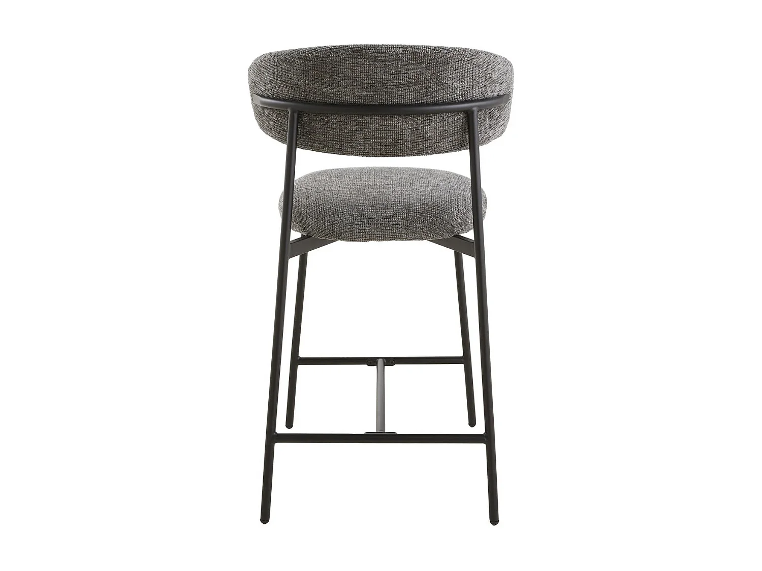 2er-Set Hocker aus meliertem Stoff mit Metallbeinen - DRACO