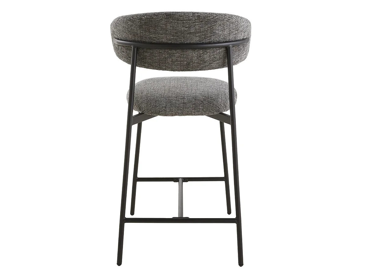 Conjunto de 2 bancos em tecido mesclado com pés de metal - DRACO