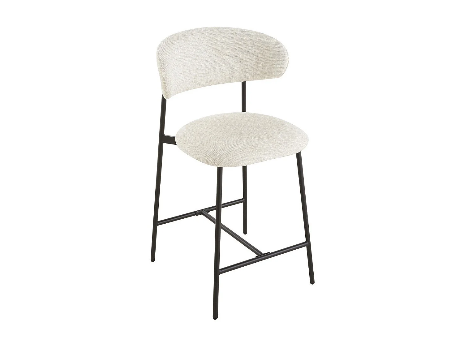 Lote de 2 taburetes en tejido jaspeado con patas de metal - DRACO