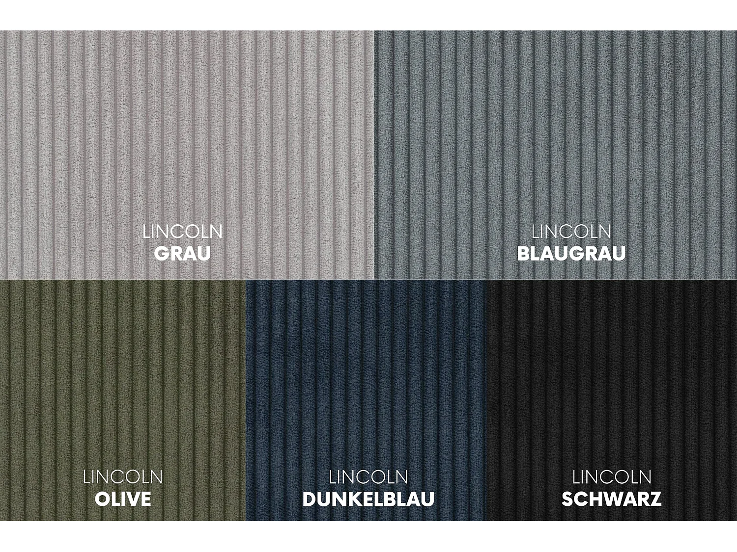 Canapé d'angle en L Modulo, tissu Lincoln, bleu-gris, gauche