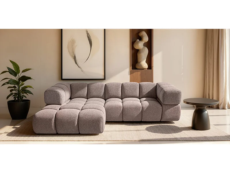 Ecksofa L-Form Averro, stoff Puente, Purpur, Links