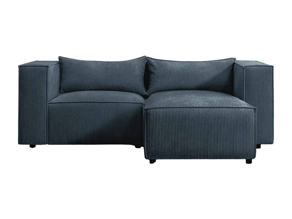 Canapé d'angle en L Modulo, tissu Lincoln, bleu foncé, côté droit