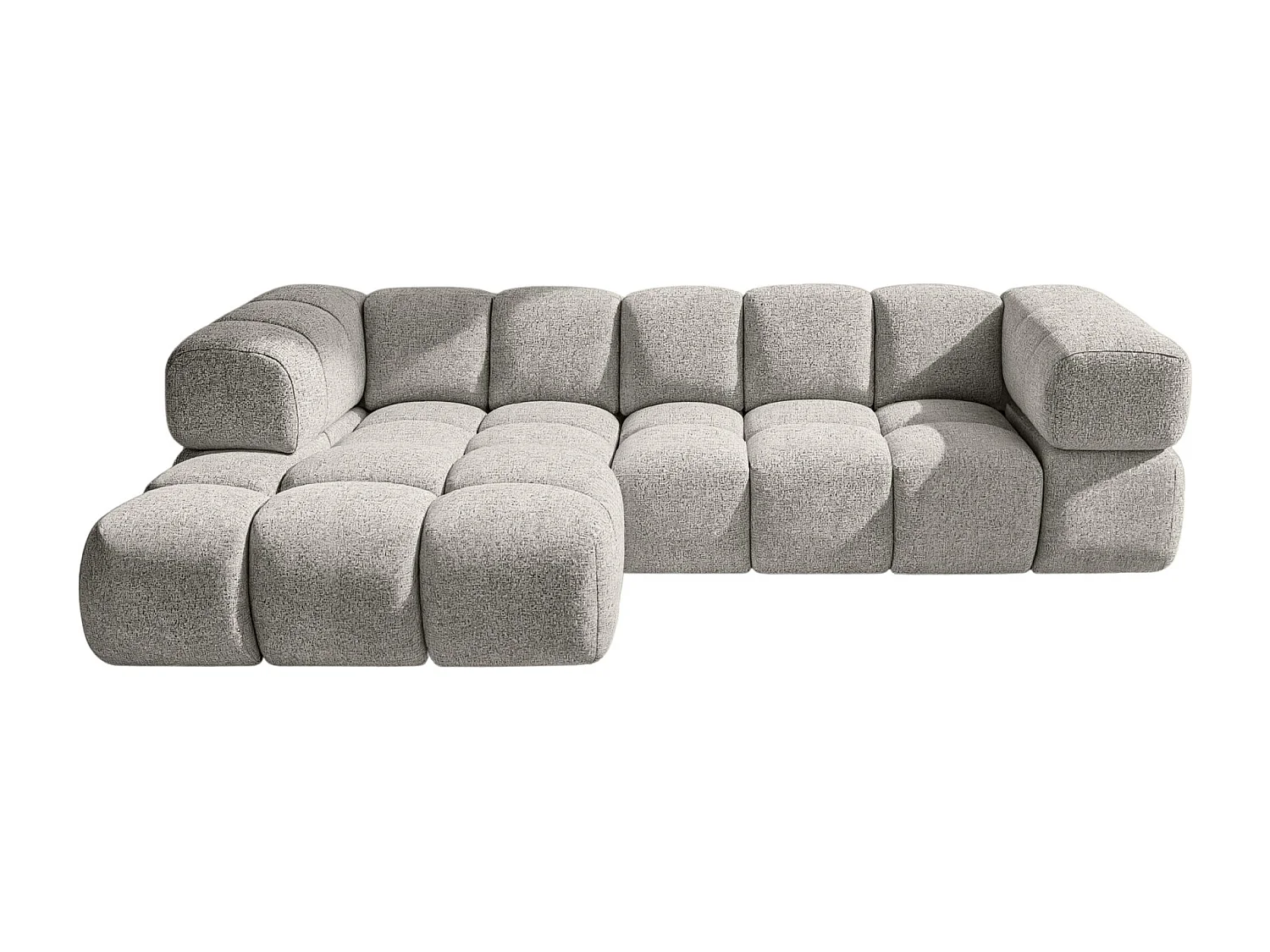 Canapé d'angle en L Averro, tissu Puente, beige, gauche