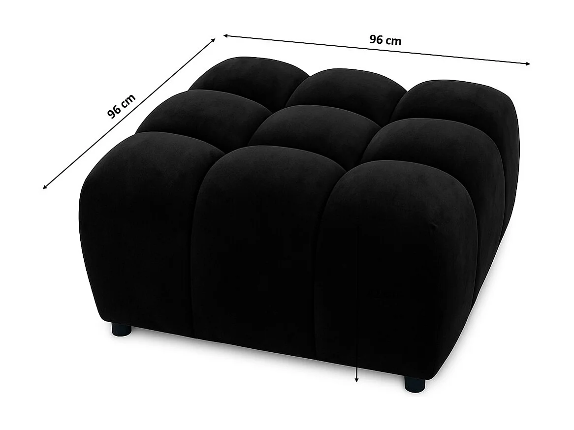 Sgabello, sgabello modulare Bolla, tessuto Bluvel, nero