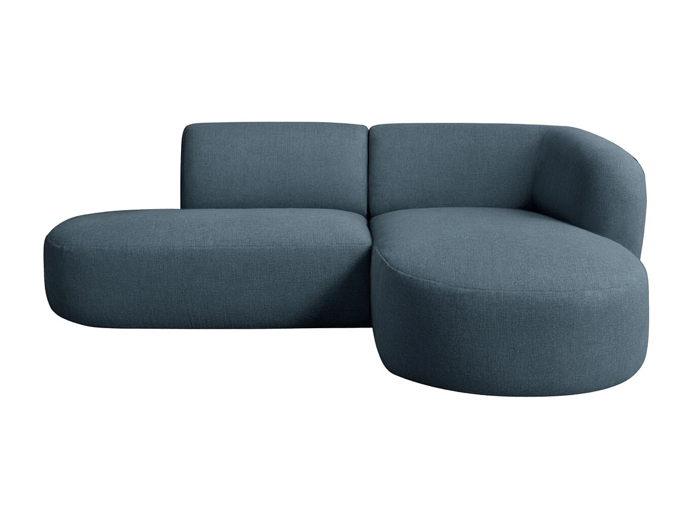Ecksofa L-Form Luna, stoff Lins, Blau, Rechts