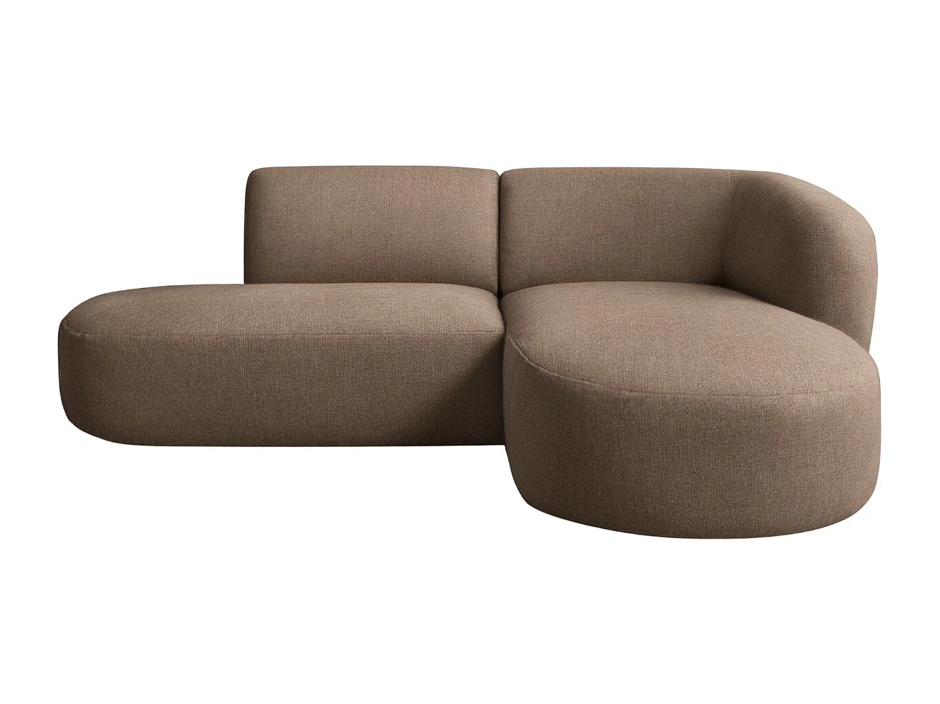 Ecksofa L-Form Luna, stoff Lins, Braun, Rechts