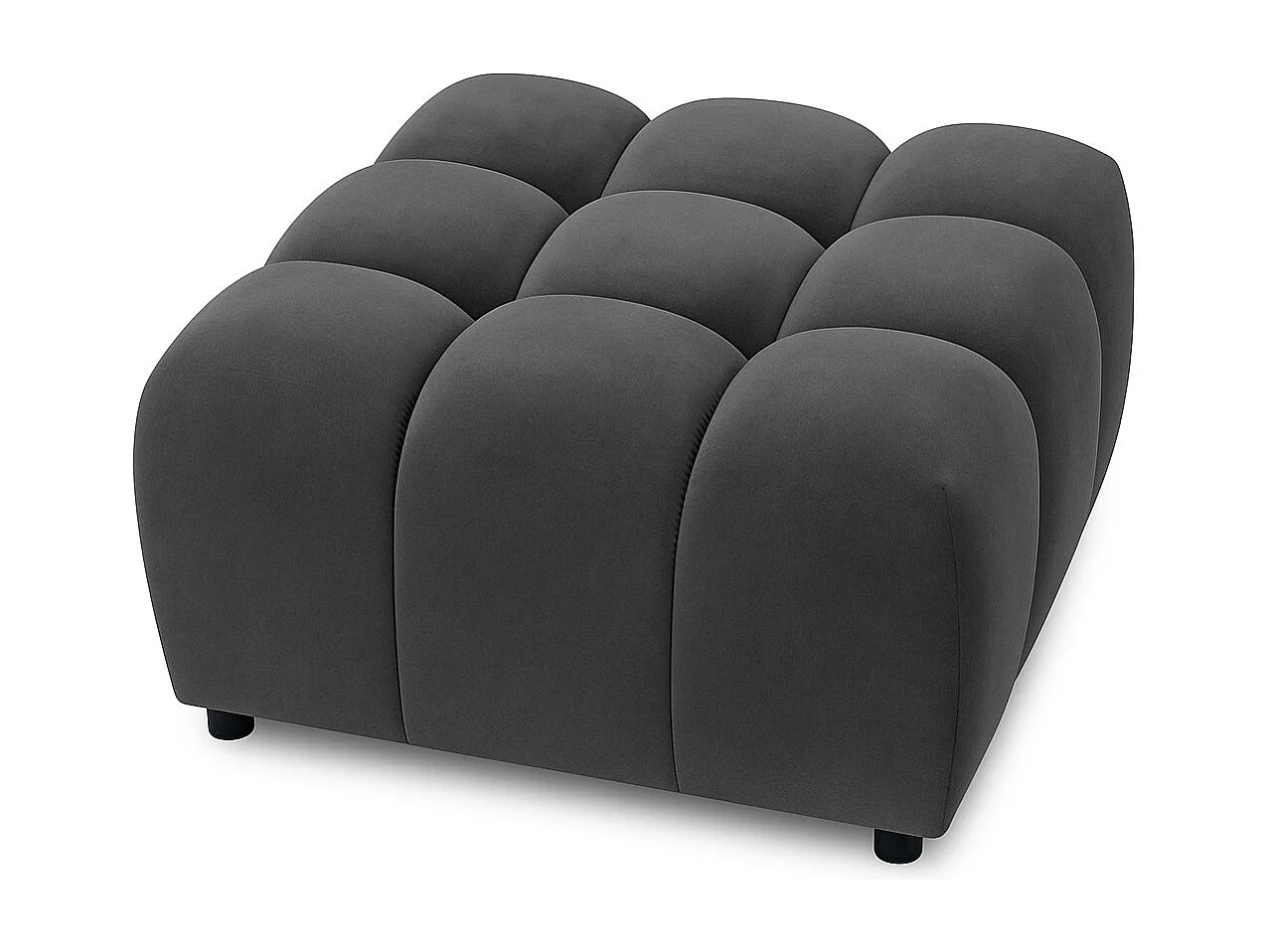 Sgabello, sgabello modulare Bolla, tessuto Bluvel, grigio cenere