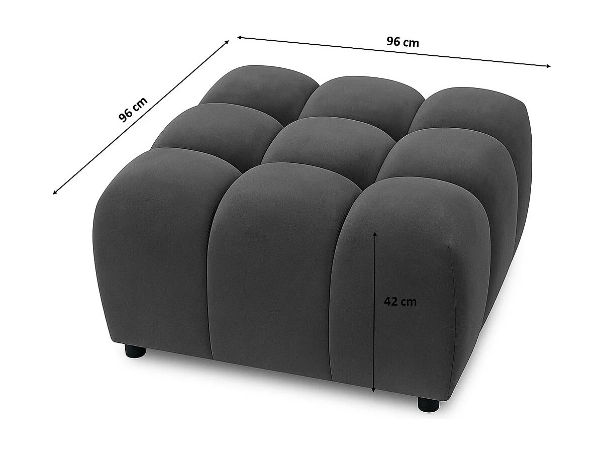 Tabouret modulable Bolla, tissu Bluvel, gris cendré