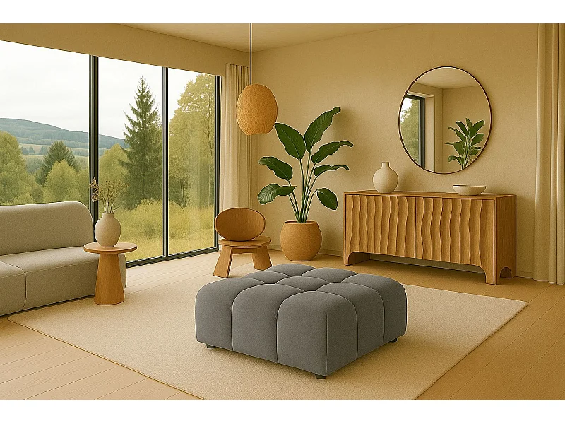 Hocker, Modulhocker Bolla, stoff Bluvel, Aschgrau