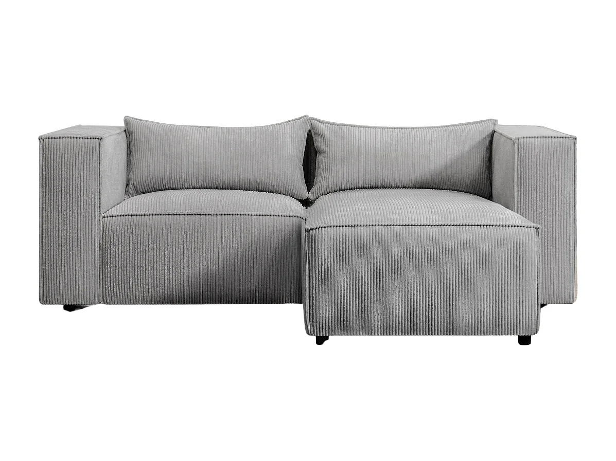 Canapé d'angle en L Modulo, tissu Lincoln, gris, côté droit