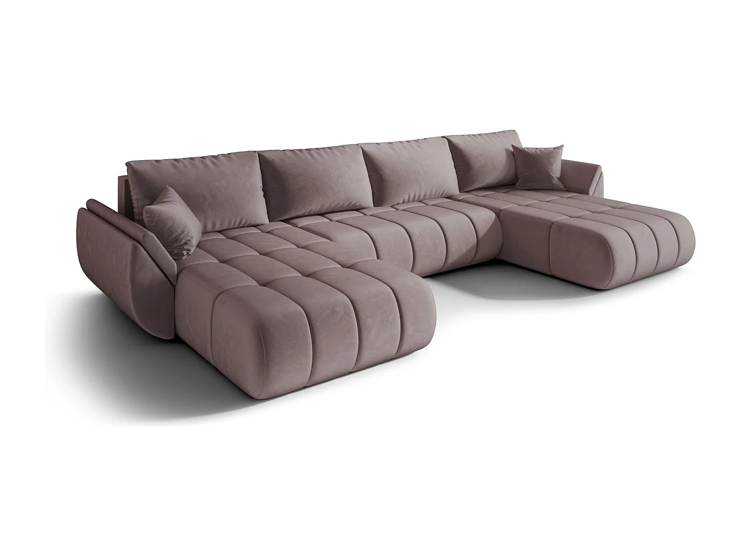 Ecksofa mit schlaffunktion und bettkasten TOKYO U PREMIUM, stoff MONOLITH, Lila