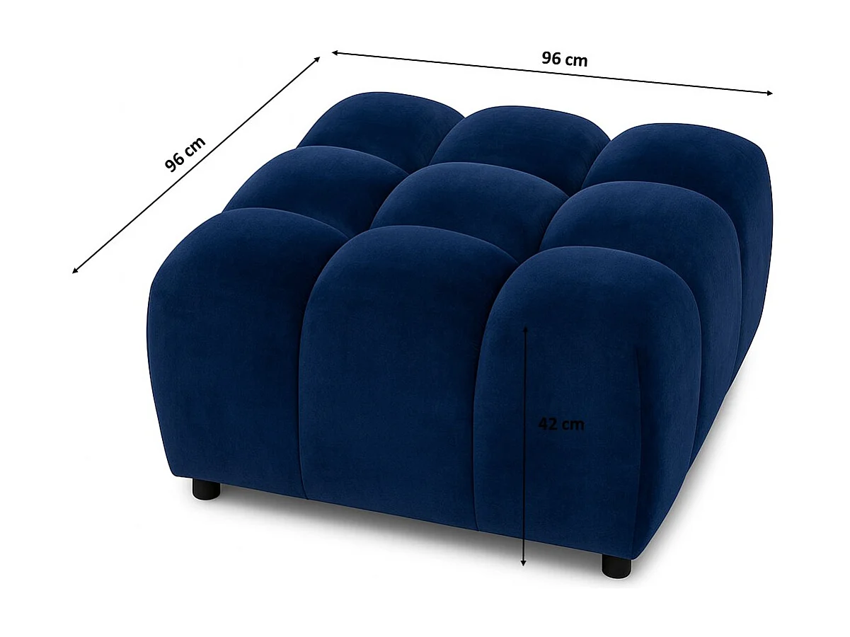 Sgabello, sgabello modulare Bolla, tessuto Bluvel, blu inchiostro