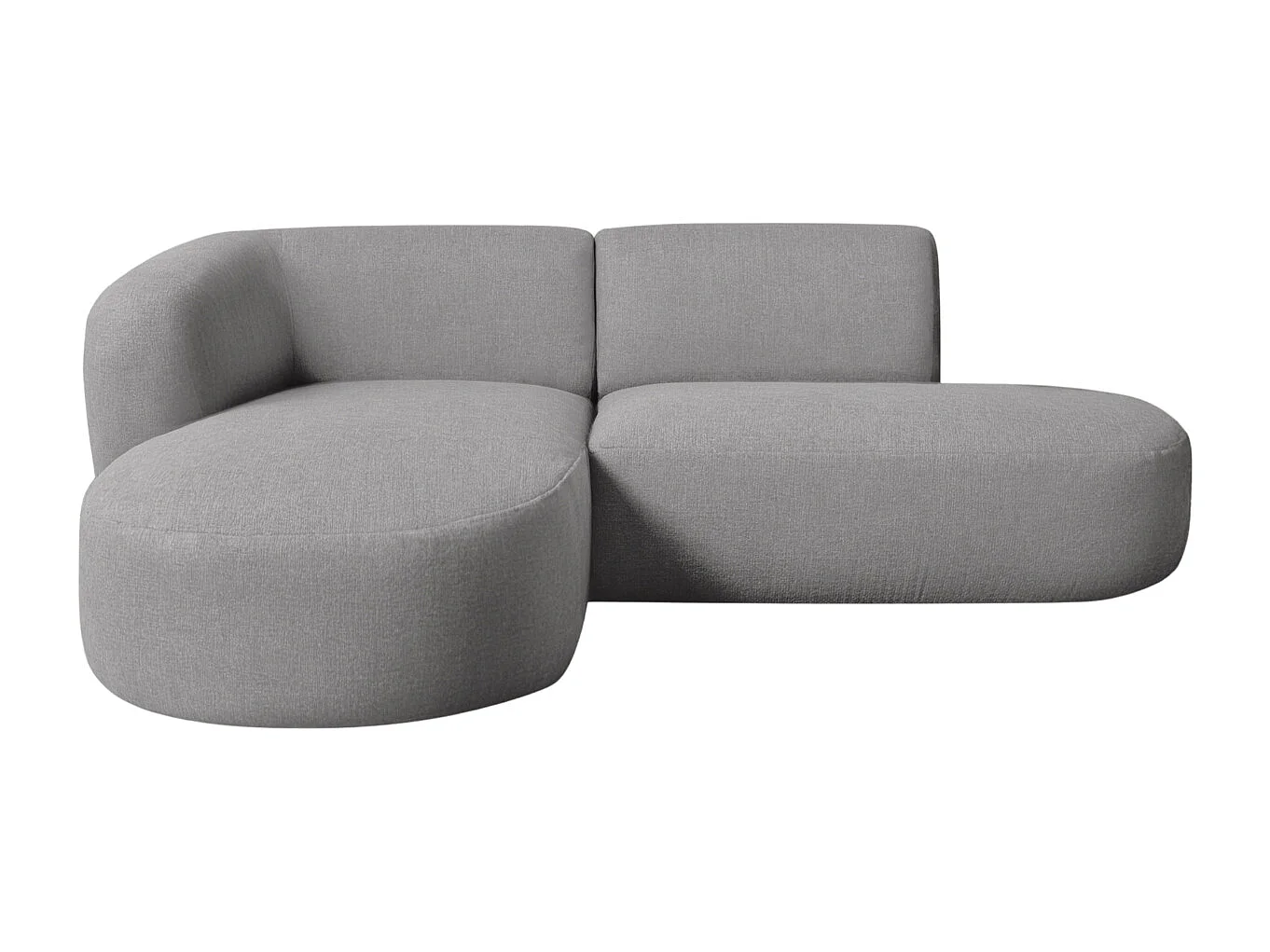 Ecksofa L-Form Luna, stoff Lins, Grau, Links