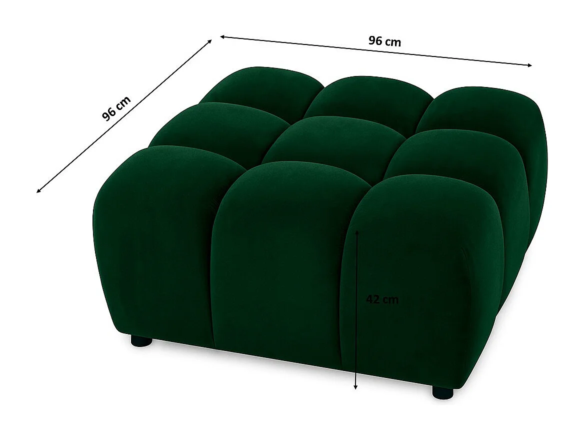 Sgabello, sgabello modulare Bolla, tessuto Bluvel, verde