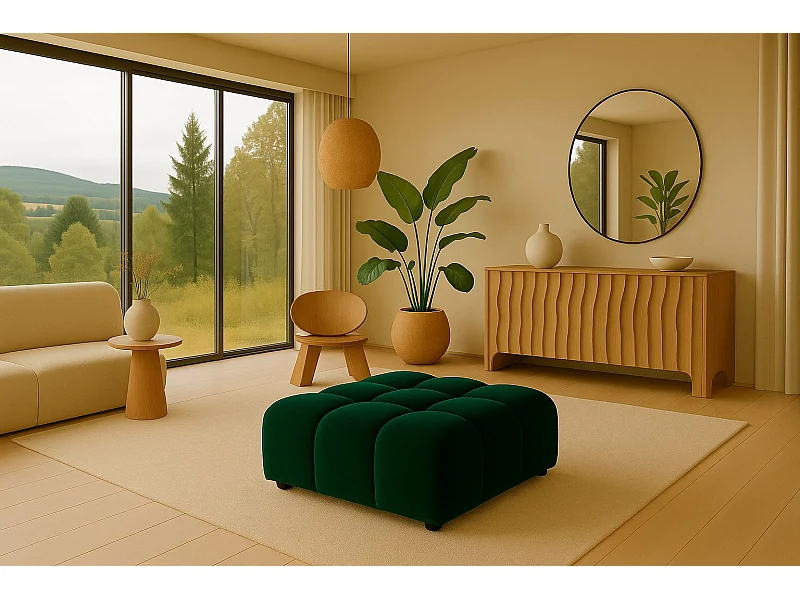 Hocker, Modulhocker Bolla, stoff Bluvel, Grün