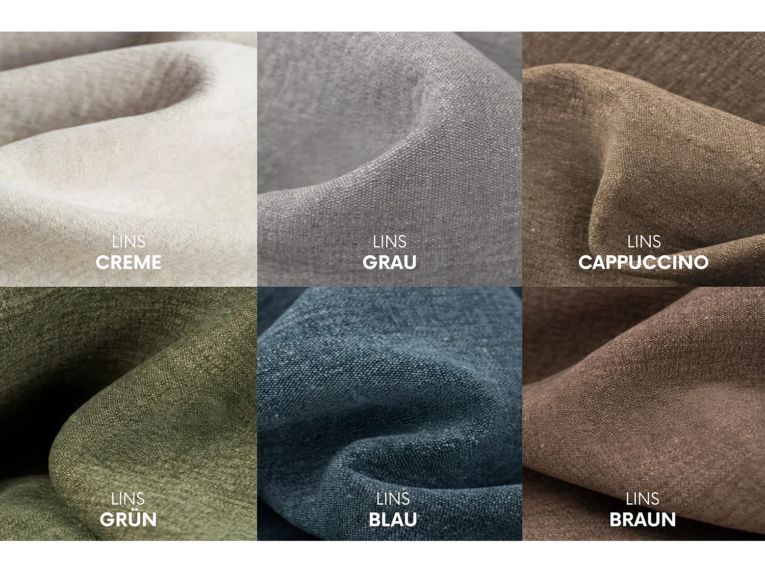 Ecksofa L-Form Luna, stoff Lins, Blau, Links