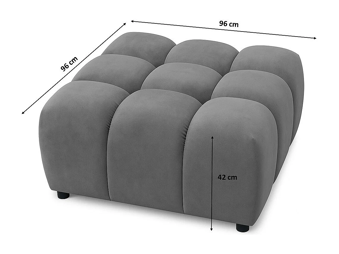 Sgabello, sgabello modulare Bolla, tessuto Bluvel, grigio