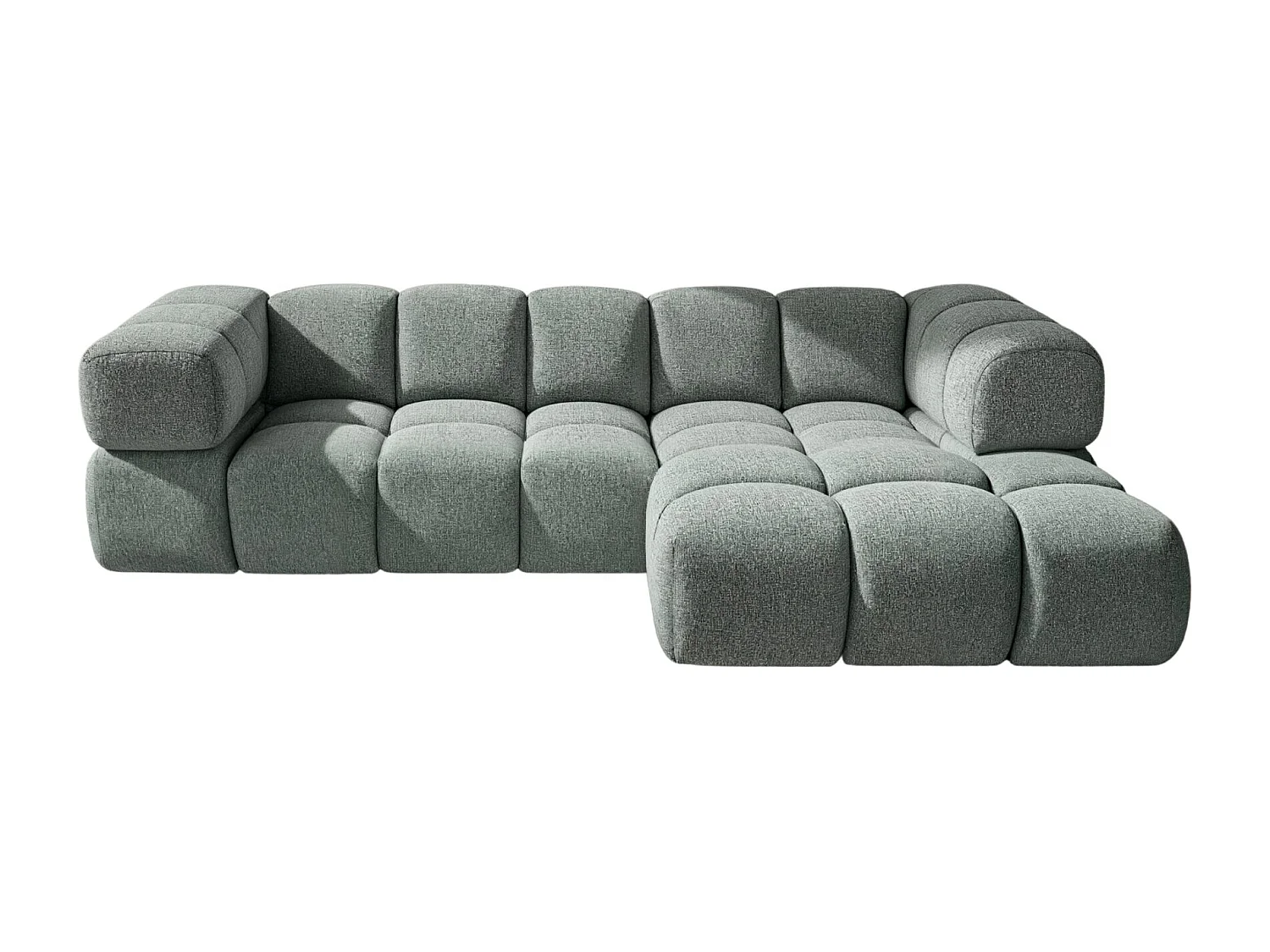 Canapé d'angle en L Averro, tissu Puente, couleur menthe, à droite