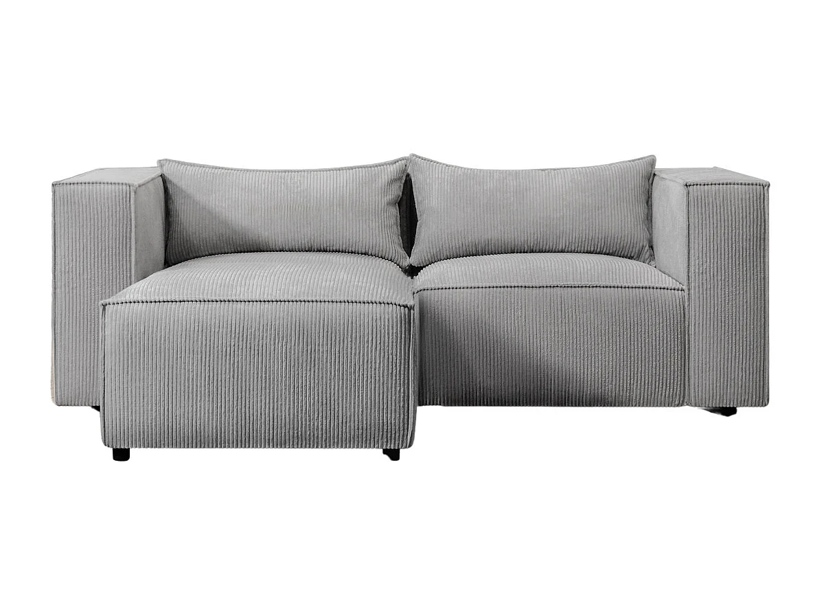 Canapé d'angle en L Modulo, tissu Lincoln, gris, gauche