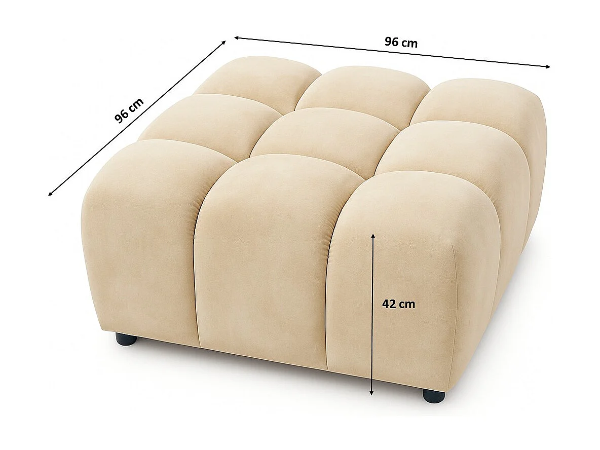 Sgabello, sgabello modulare Bolla, tessuto Bluvel, crema