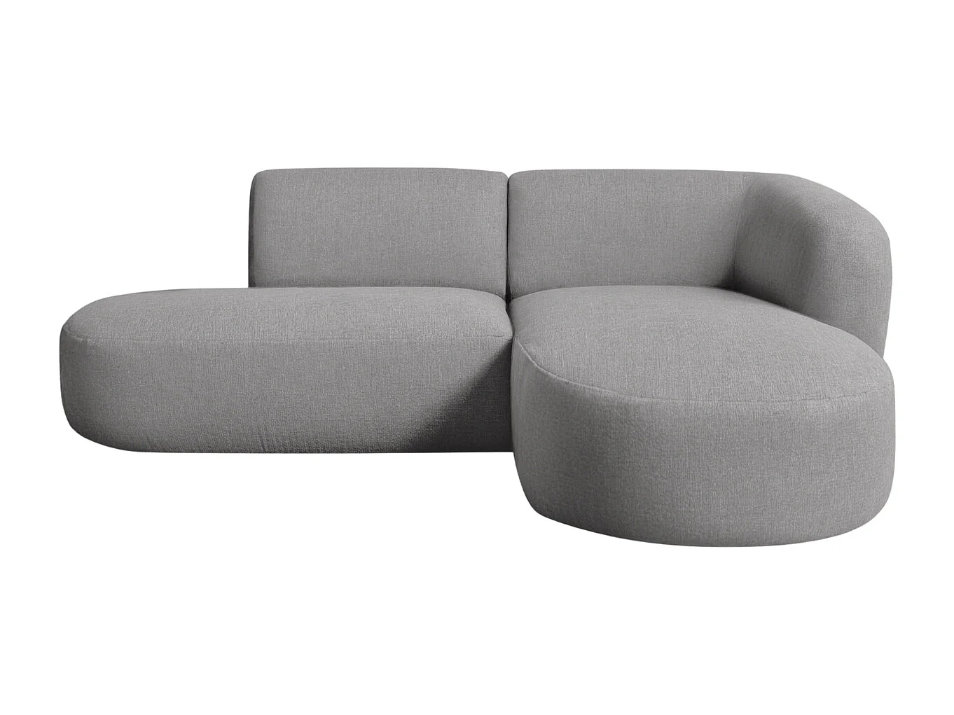 Ecksofa L-Form Luna, stoff Lins, Grau, Rechts