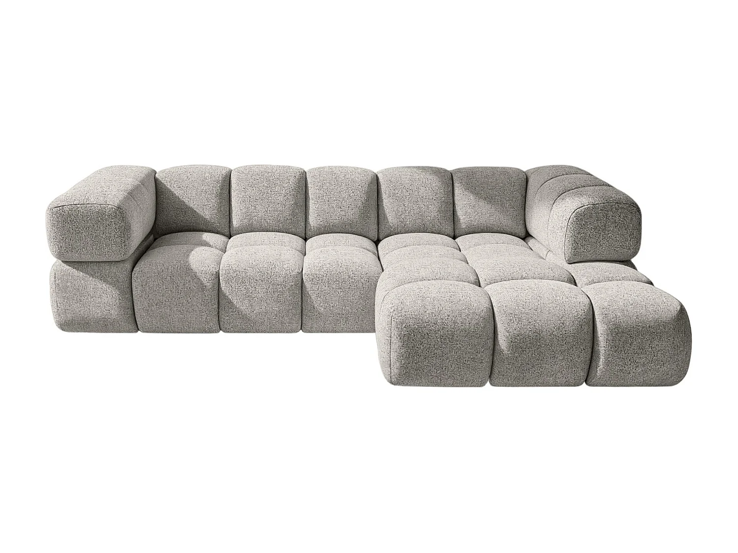 Canapé d'angle en L Averro, tissu Puente, beige, à droite