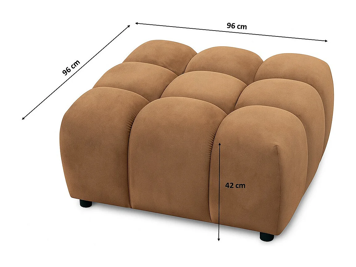 Tabouret modulable Bolla, tissu Bluvel, Latte