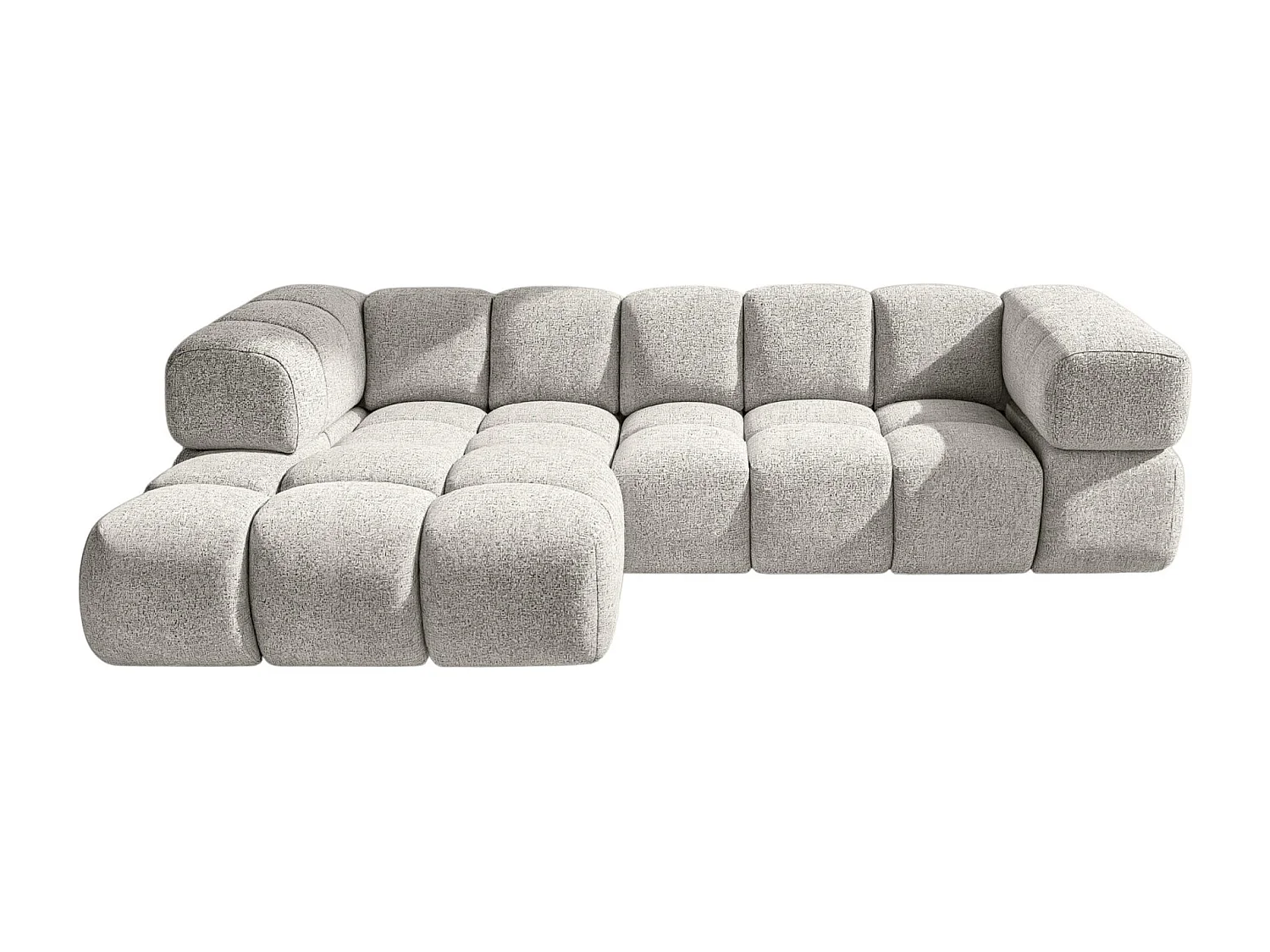 Canapé d'angle en L Averro, tissu Puente, gris clair, à gauche