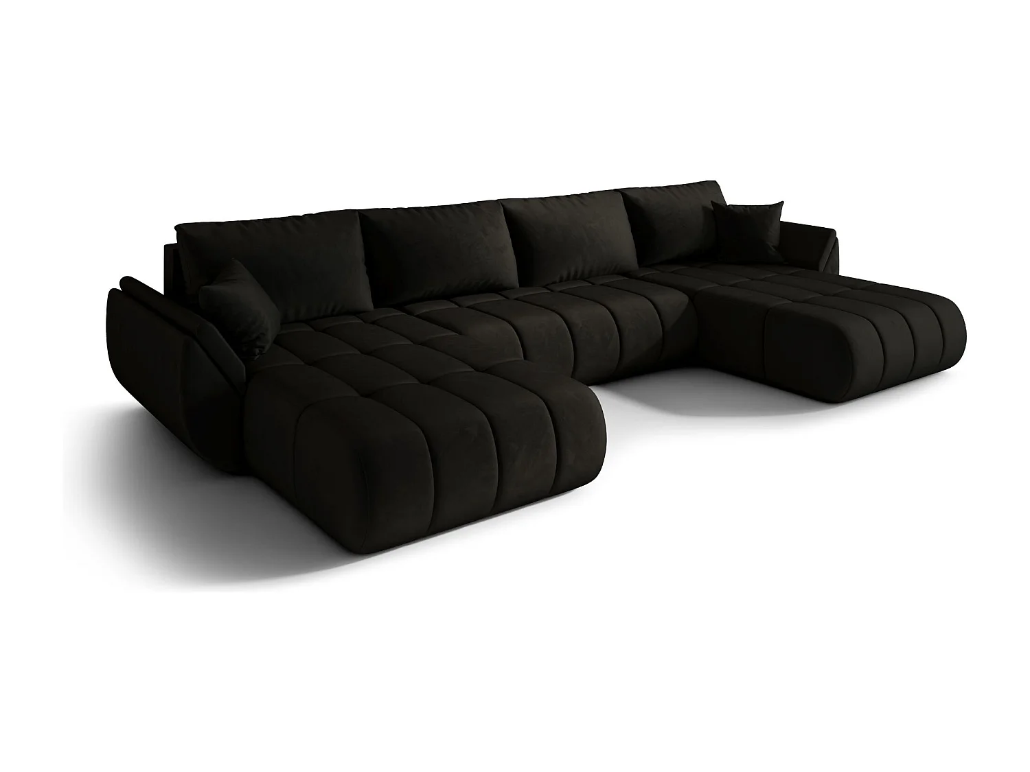 Ecksofa mit schlaffunktion und bettkasten TOKYO U PREMIUM, stoff MONOLITH, Dunkelgrau