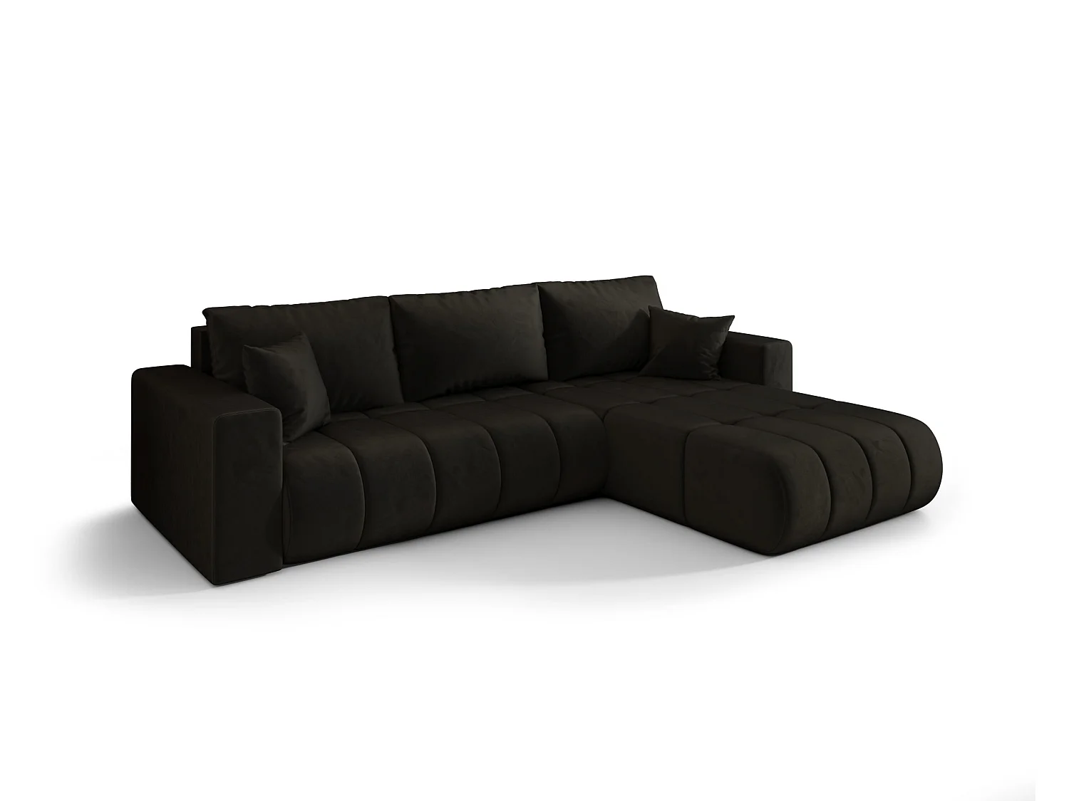Ecksofa mit schlaffunktion und bettkasten MILO PREMIUM, stoff MONOLITH, Dunkelgrau, Rechts