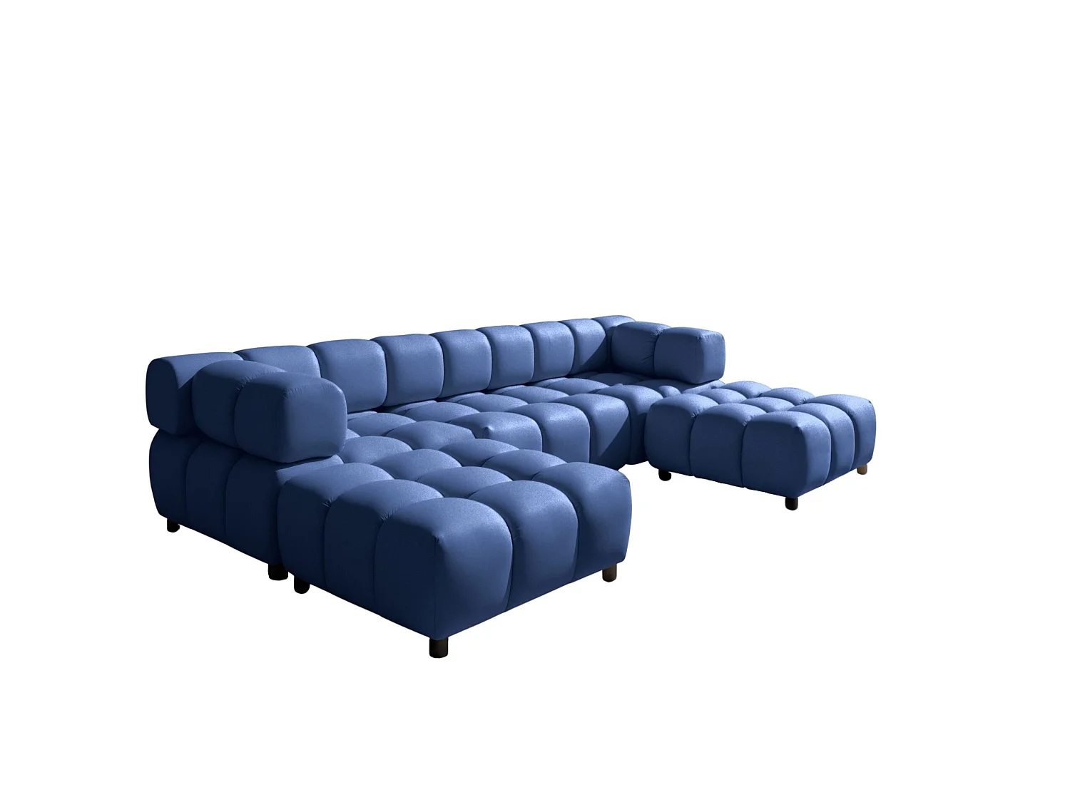 Ecksofa U-Form Bolla, stoff Bluvel, Tintenblau