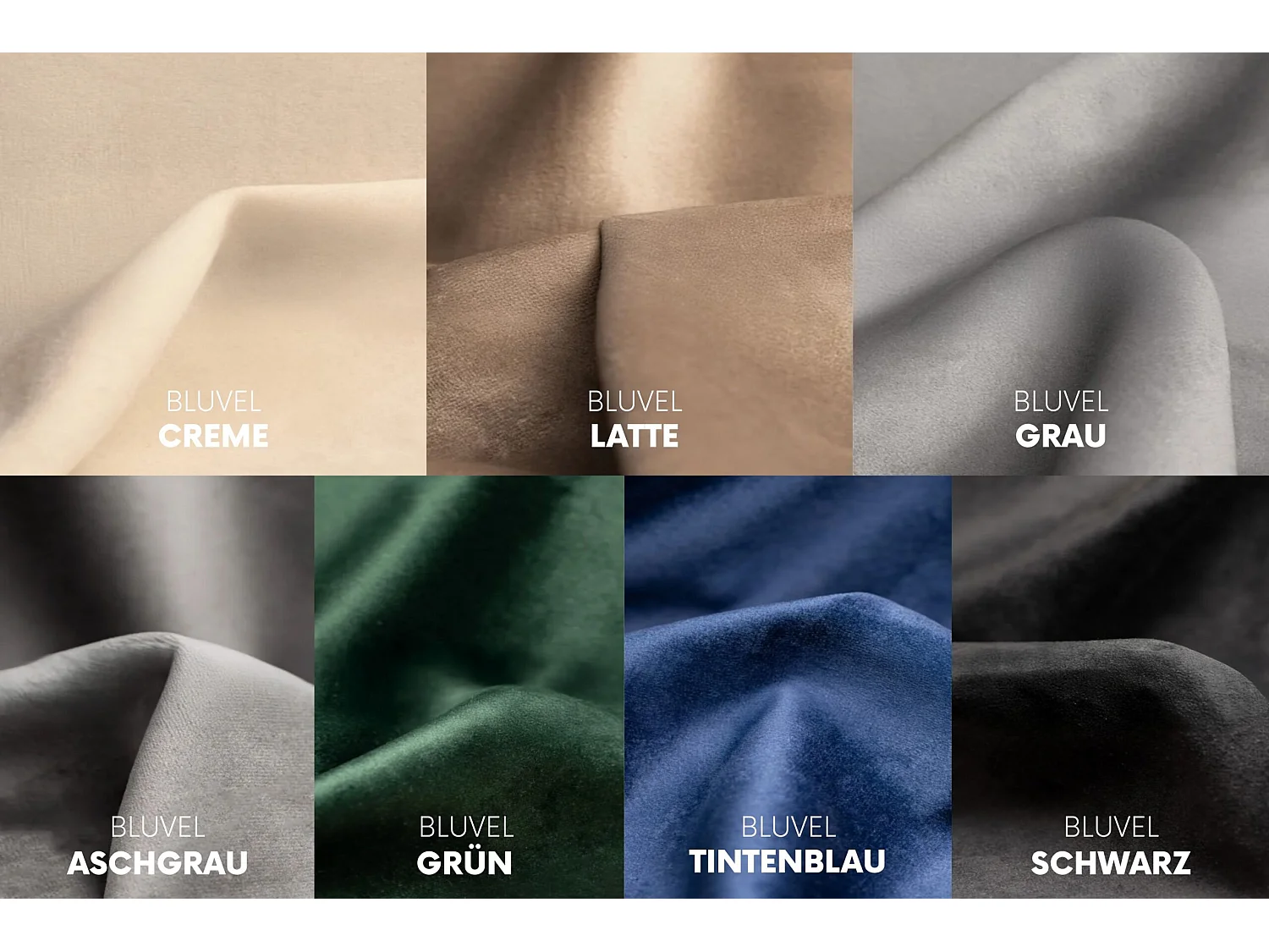 Ecksofa U-Form Bolla, stoff Bluvel, Tintenblau