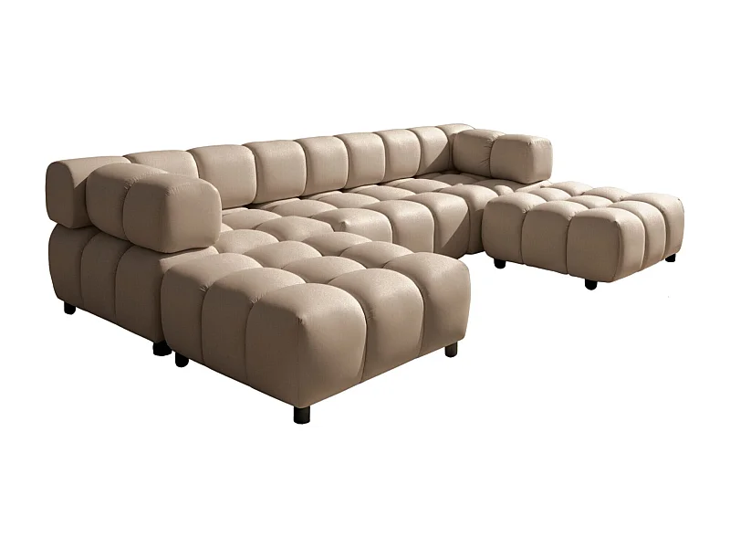 Ecksofa U-Form Bolla, stoff Bluvel, Latte