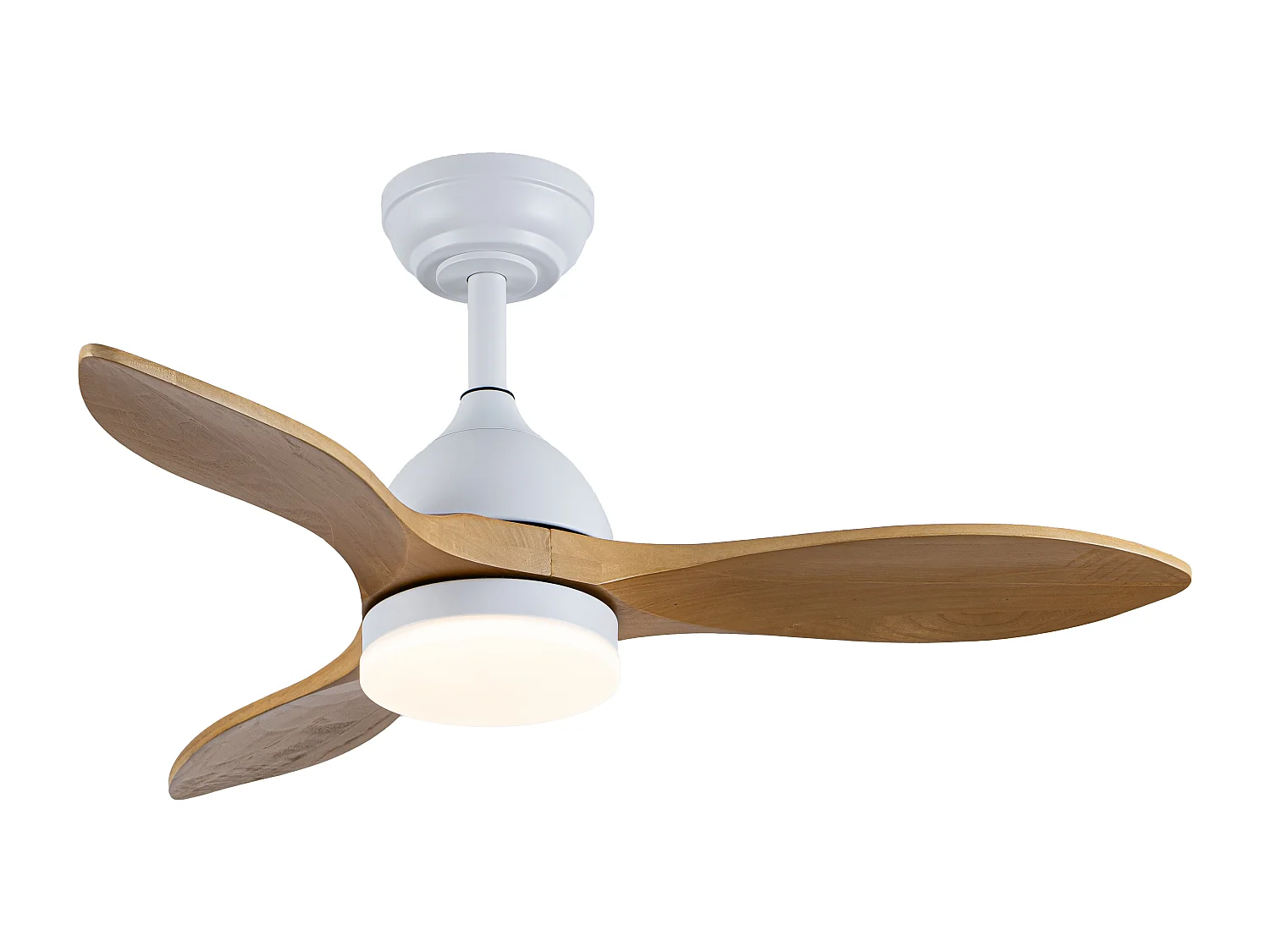 Ventilateur de plafond lumineux - L. 96 cm - Bois de pauwlonia naturel - VENTOYA