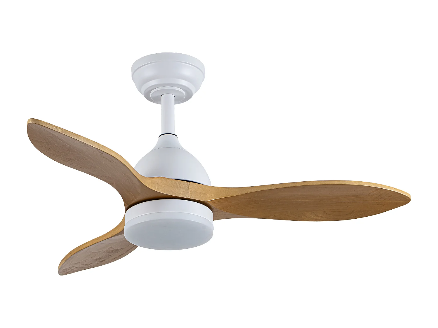 Ventilateur de plafond lumineux - L. 96 cm - Bois de pauwlonia naturel - VENTOYA