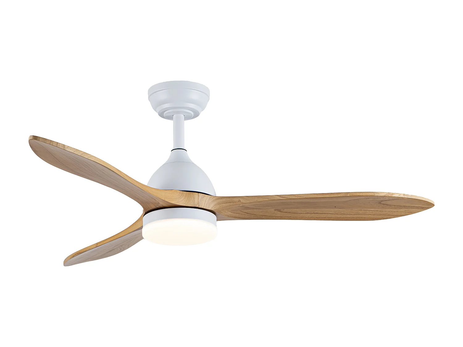 Ventilateur de plafond lumineux - L. 122 cm - Bois de pauwlonia naturel - VENTOYA