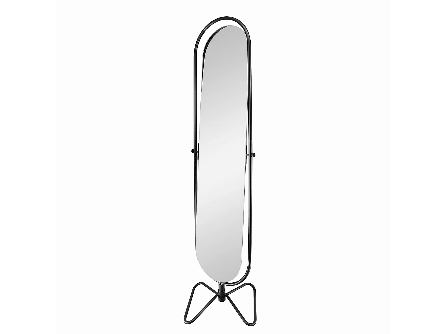 Miroir pivotant sur pied en métal - L. 40 x H. 169  cm - Noir - ASATU