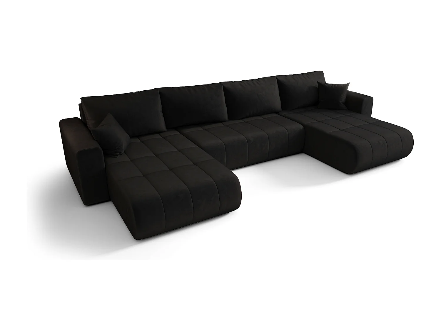 Canapé d'angle convertible avec coffre de rangement MILO U, tissu MONOLITH, anthracite