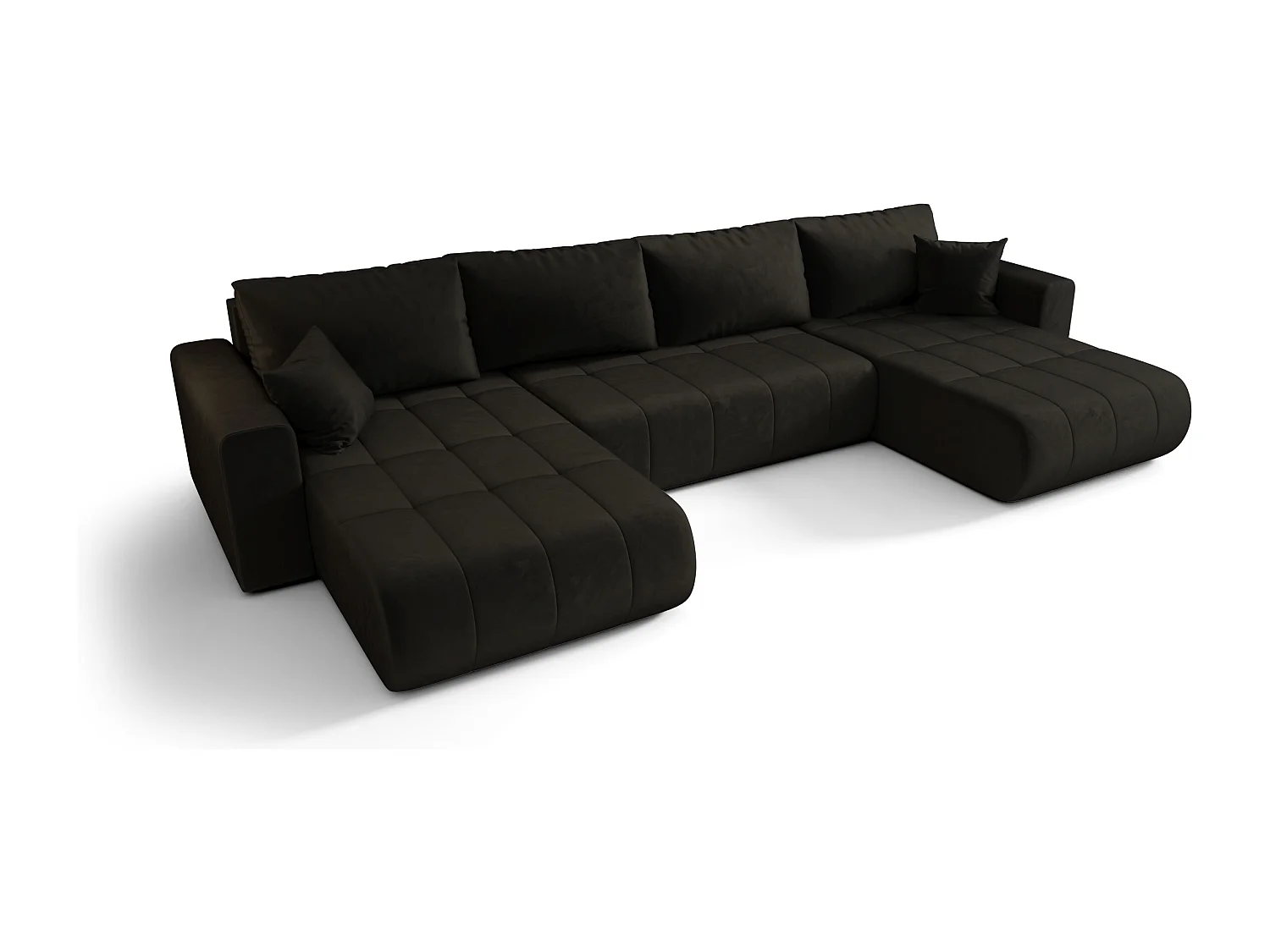 Ecksofa mit schlaffunktion und bettkasten MILO U, stoff MONOLITH, Dunkelgrau