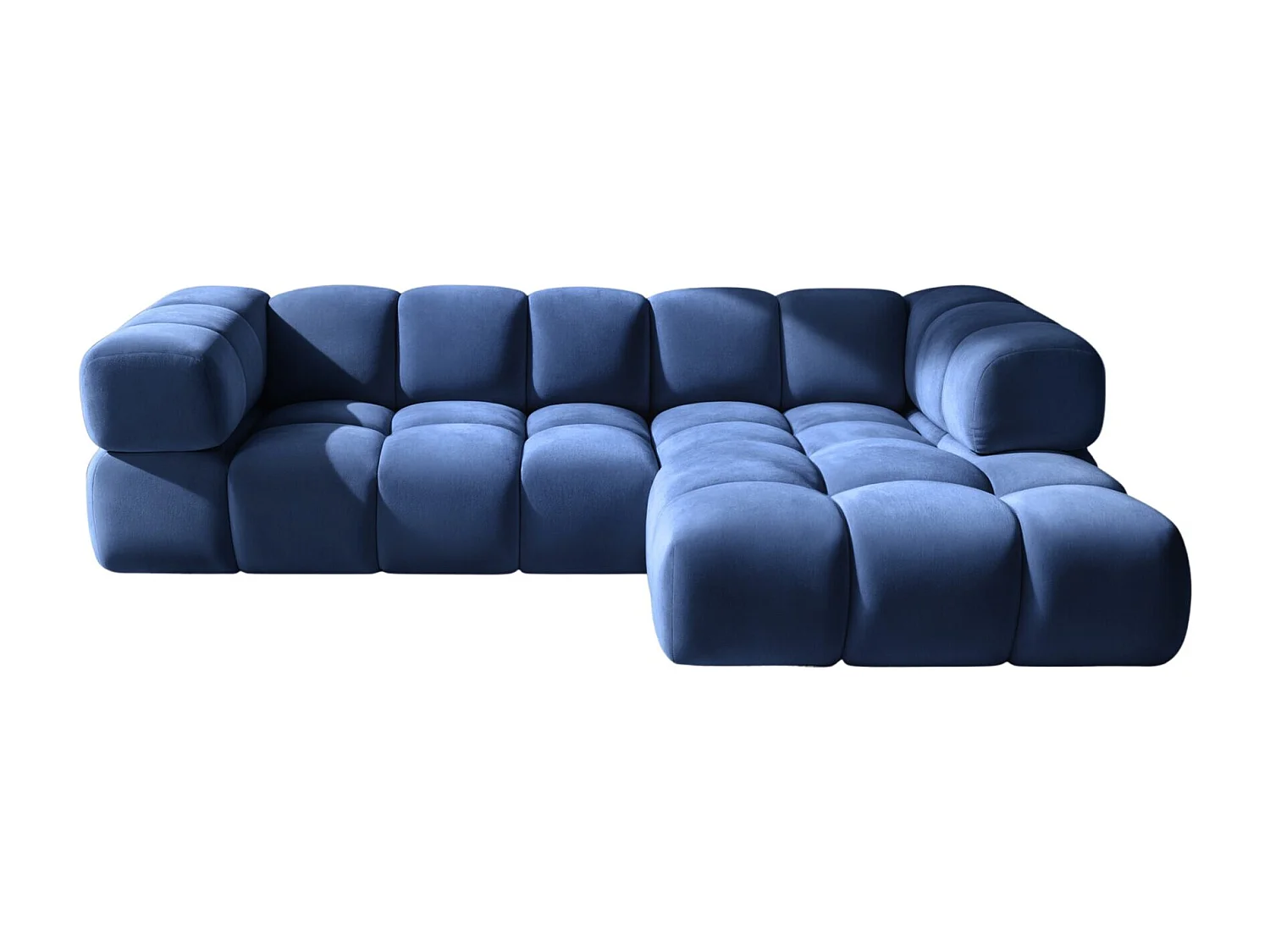 Divano angolare a L Averro, tessuto Bluvel, blu inchiostro, destra