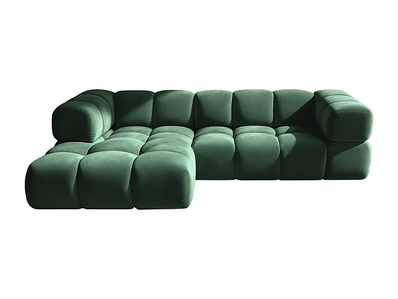 Ecksofa L-Form Averro, stoff Bluvel, Grün, Links