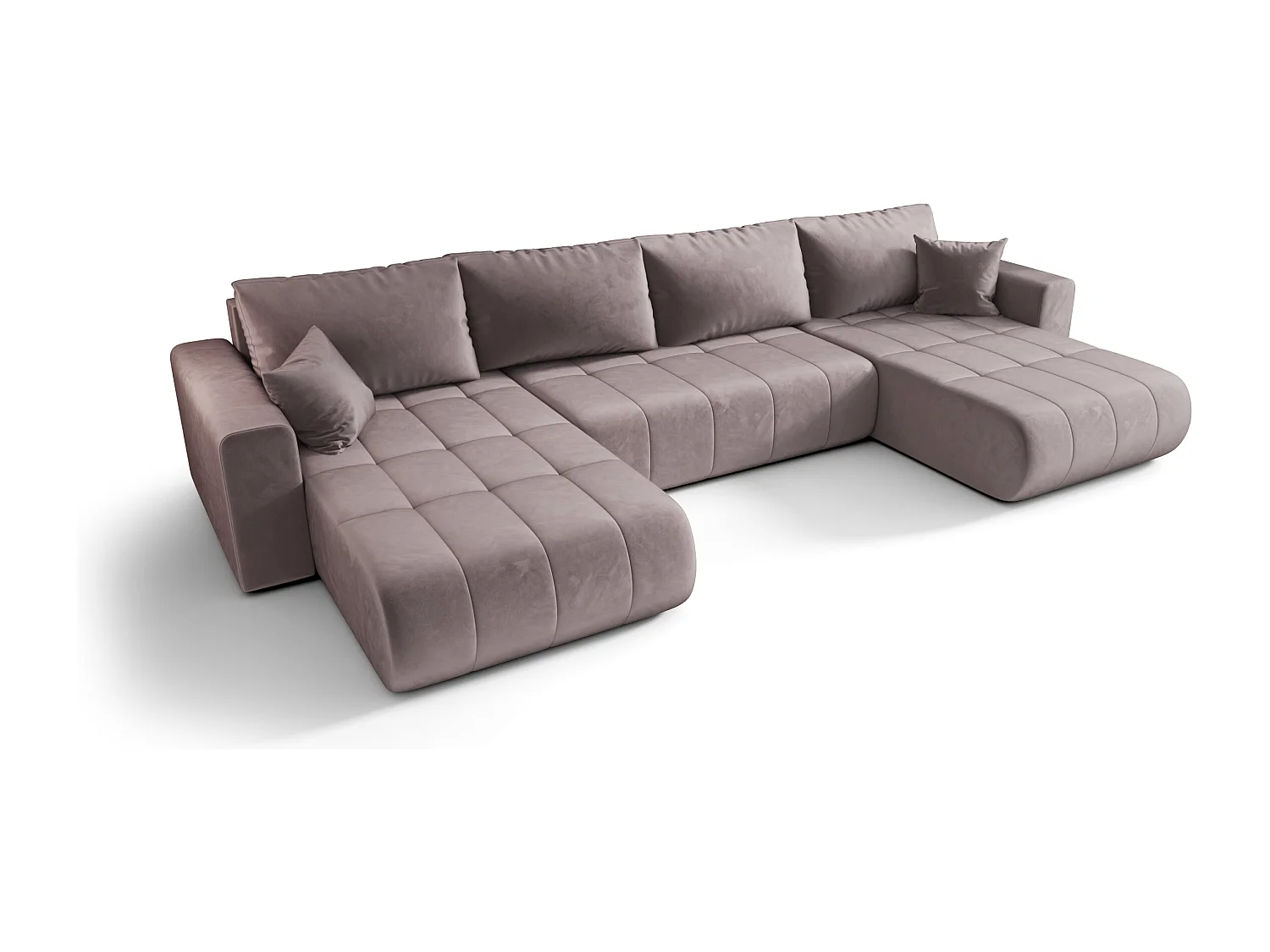 Canapé d'angle convertible avec coffre de rangement MILO U, tissu MONOLITH, violet
