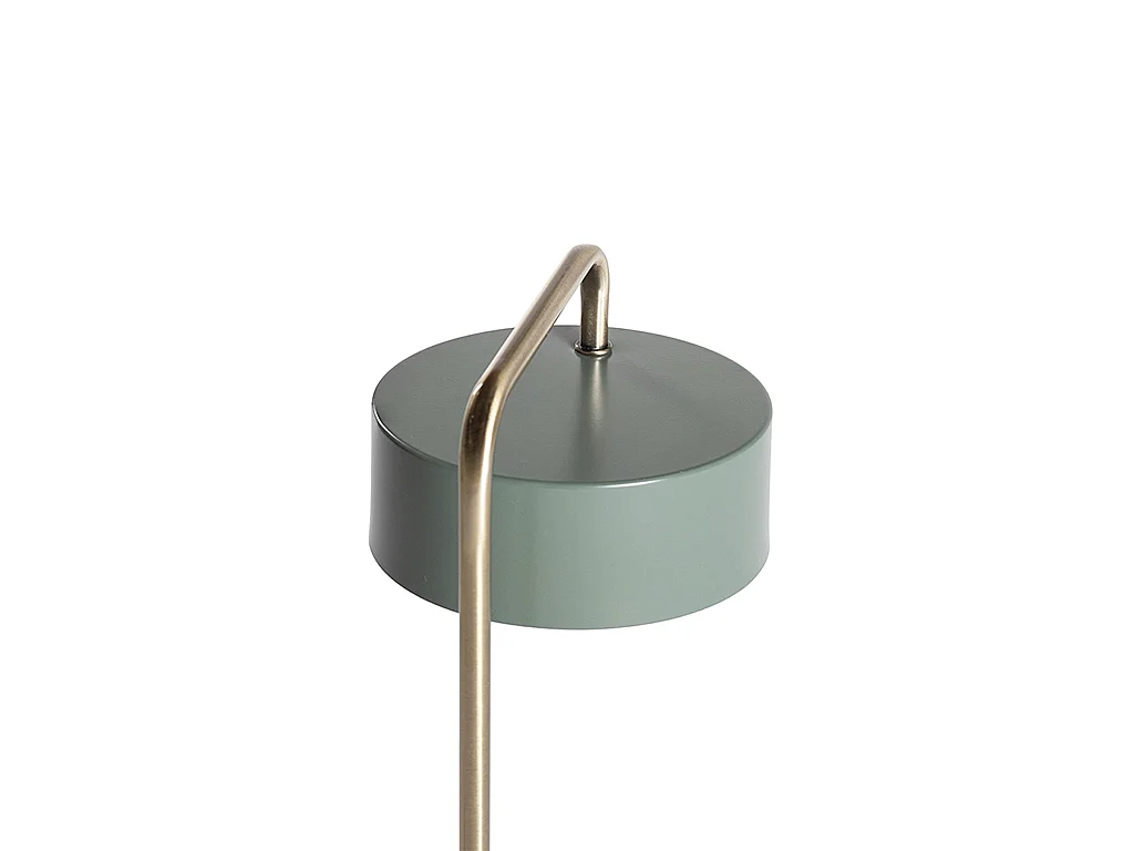Lampe à poser style vintage - Métal - H. 40 cm - Vert et doré - OTILIE