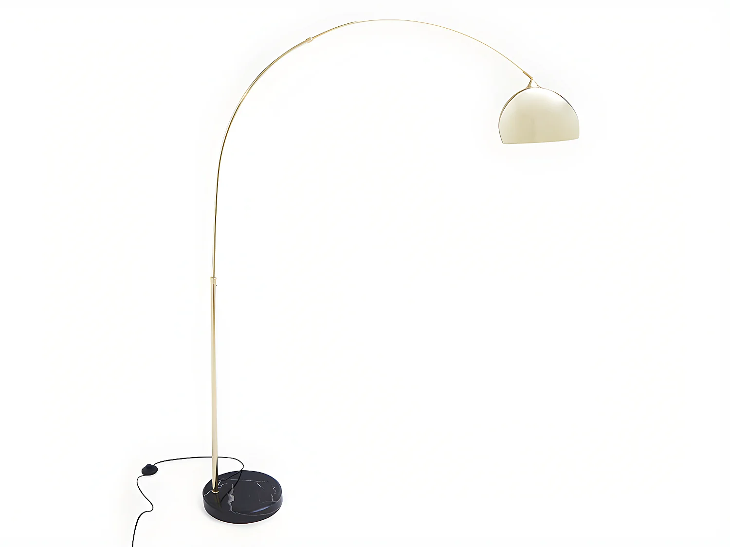 Duża lampa podłogowa w stylu art déco OMBRAGE - Metal i marmur - wys. 180 cm - Złocona