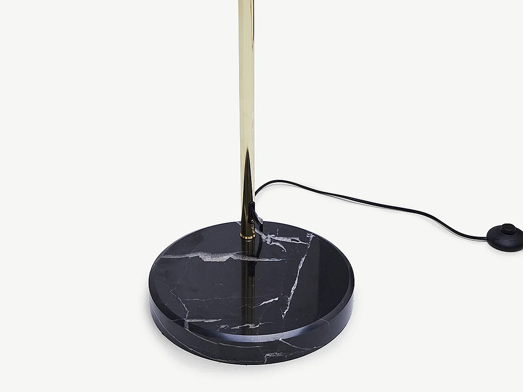 Duża lampa podłogowa w stylu art déco OMBRAGE - Metal i marmur - wys. 180 cm - Złocona